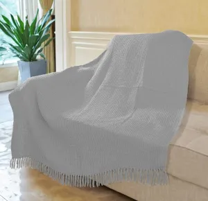 100% Cotton Bed Blankets Throw AC Comforters Waffle All Season Soft Lightweight Travelling Light Grey Blankets | Perfect for Layering Any Bed (50"x60")