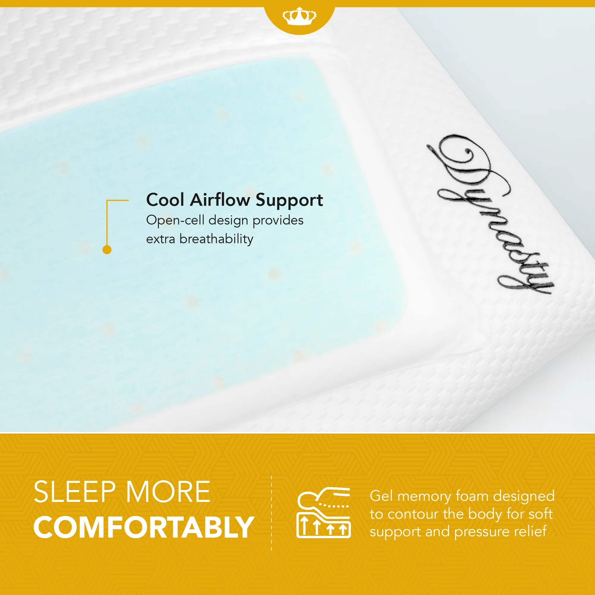 2 Coolbreeze Gel Memory Foam Pillows