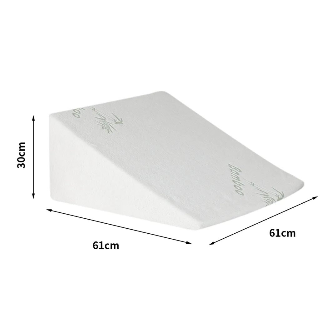 30cm Bedding Wedge Pillow Memory Foam - White