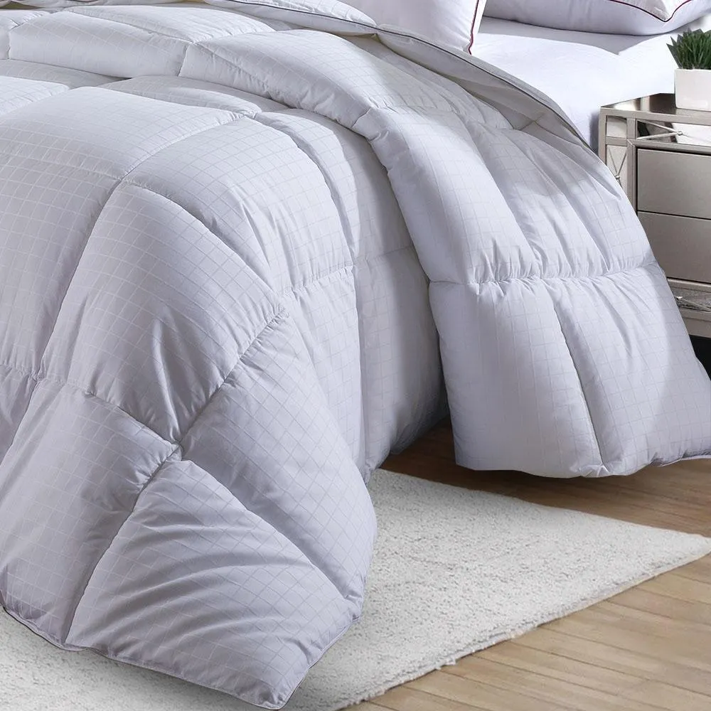 450GSM Dobby Striped Down Alternative Comforter, Winter Weight