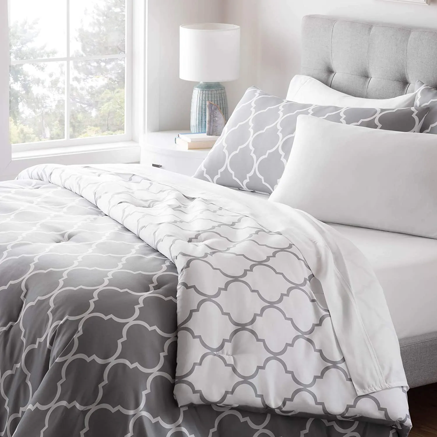 All-Season Quilted Comforter - Corner Duvet Tabs - Hypoallergenic - Plush Microfiber Fill