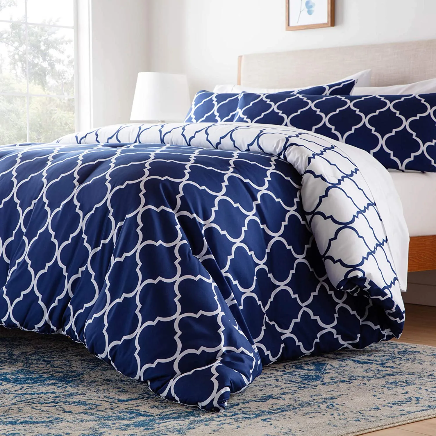 All-Season Quilted Comforter - Corner Duvet Tabs - Hypoallergenic - Plush Microfiber Fill