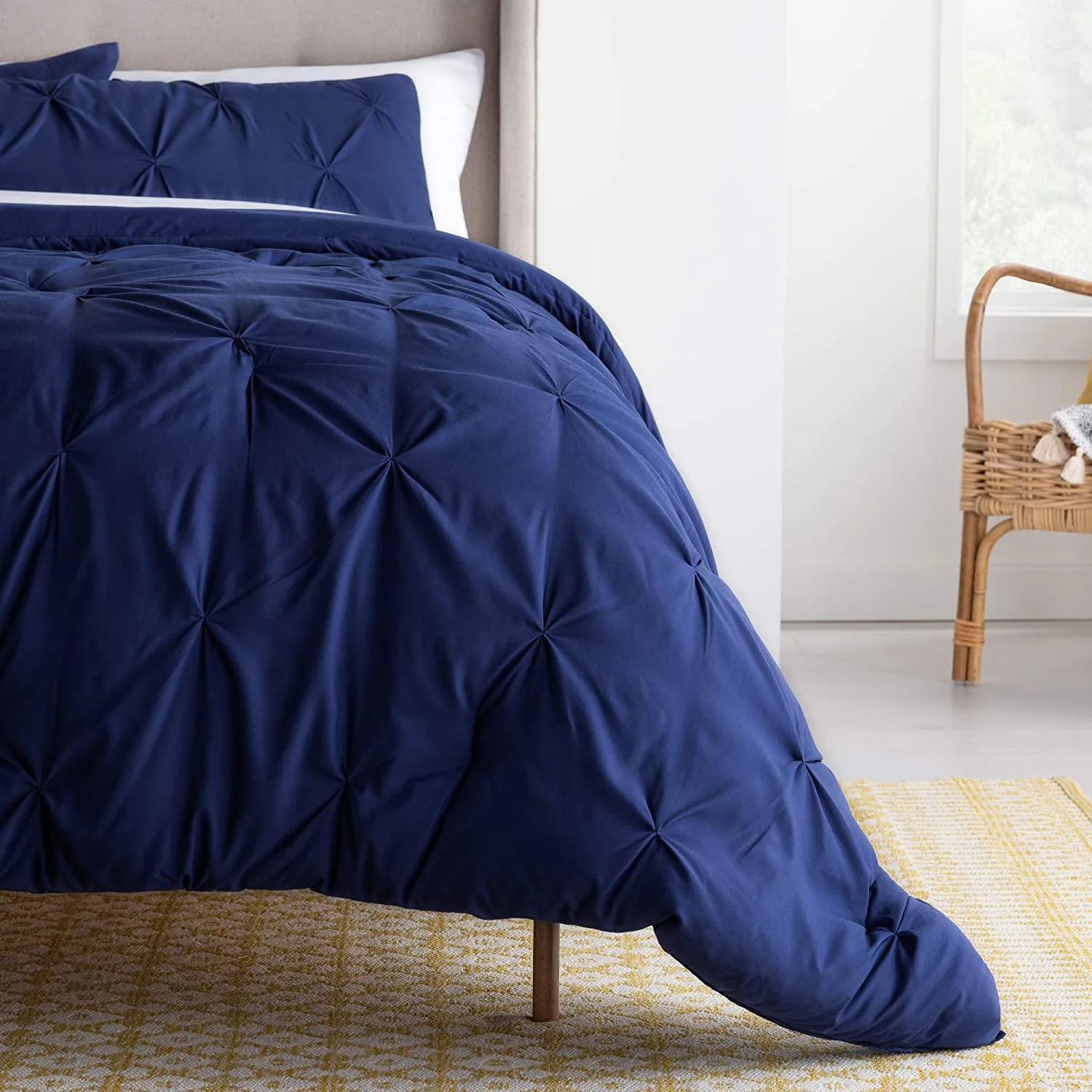 All-Season Quilted Comforter - Corner Duvet Tabs - Hypoallergenic - Plush Microfiber Fill