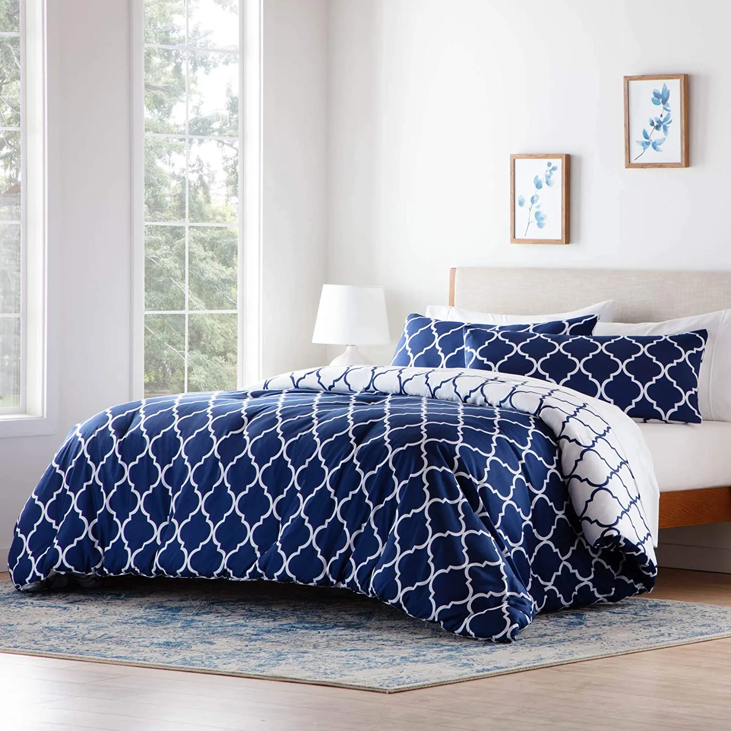 All-Season Quilted Comforter - Corner Duvet Tabs - Hypoallergenic - Plush Microfiber Fill