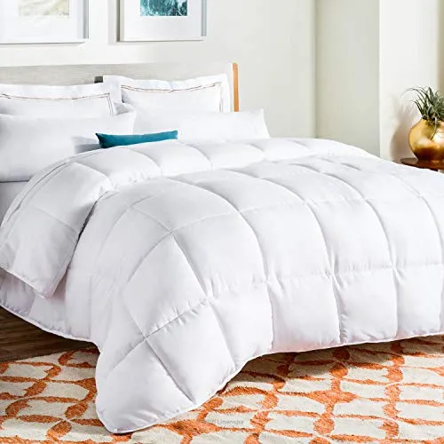 All-Season Quilted Comforter - Corner Duvet Tabs - Hypoallergenic - Plush Microfiber Fill