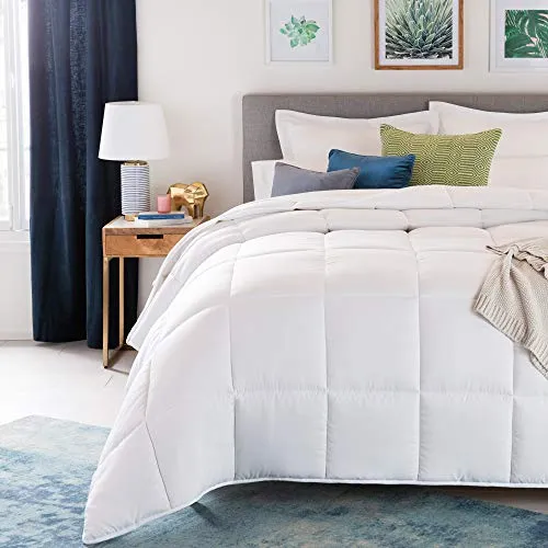 All-Season Quilted Comforter - Corner Duvet Tabs - Hypoallergenic - Plush Microfiber Fill