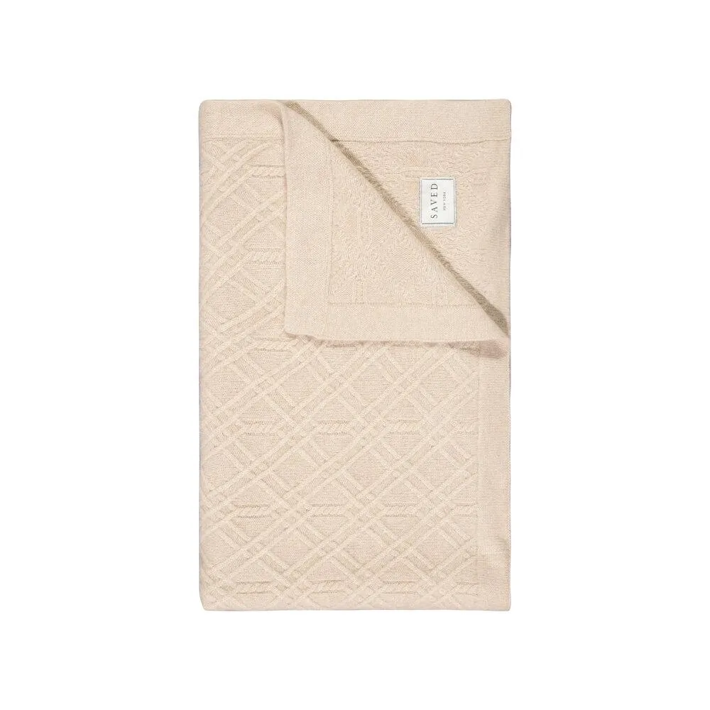 Alpine Knit Natural Cashmere Blankets by Saved NY