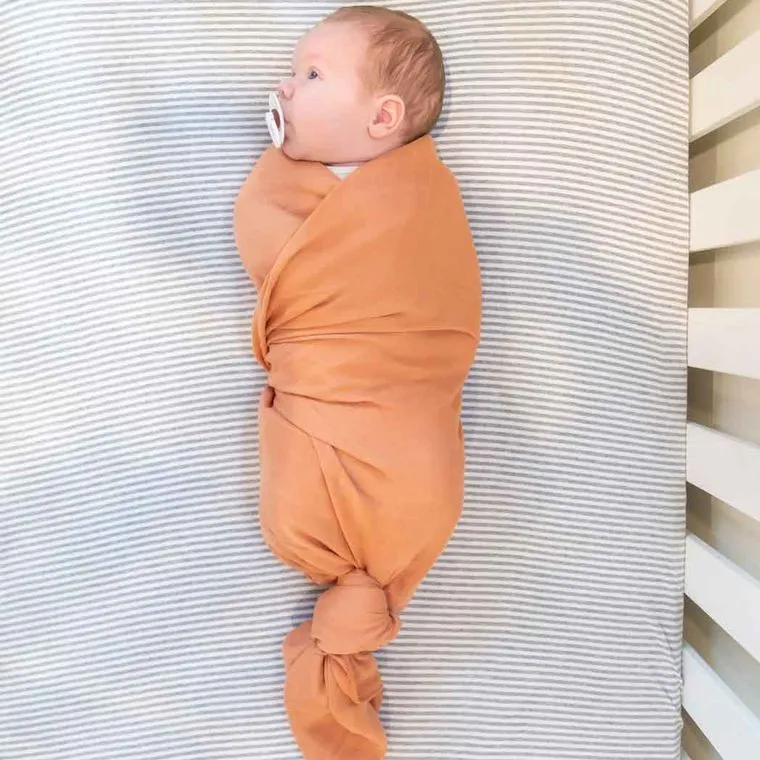 Bamboo Muslin Swaddle Blanket - Burnt Orange