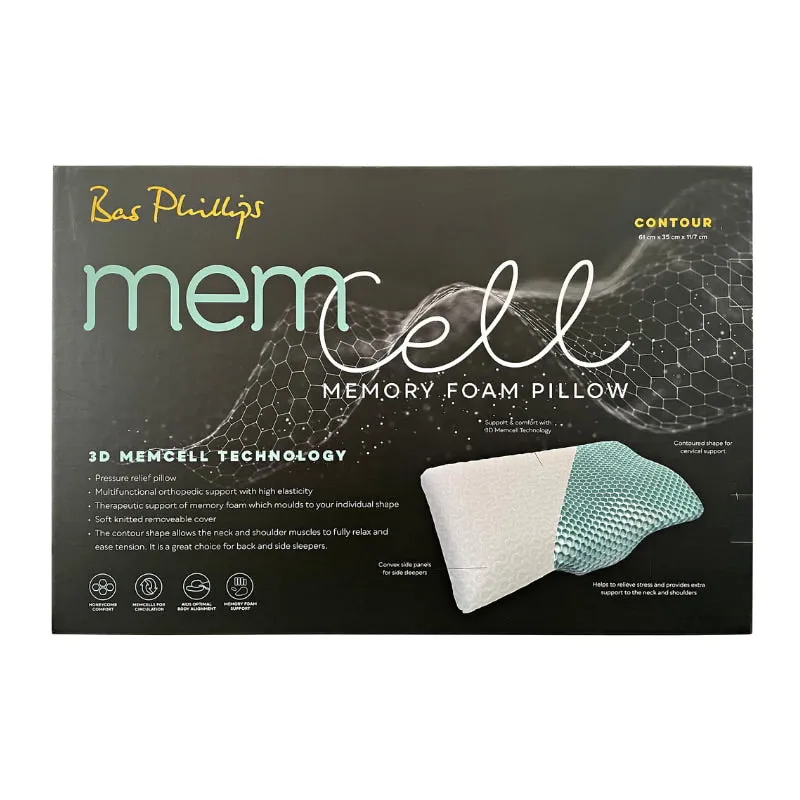 Bas Phillips Mem Cell Contour Memory Foam Pillow