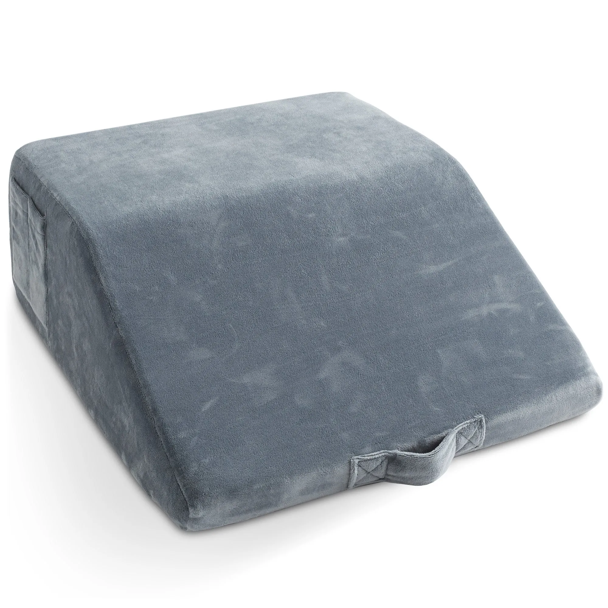 Bed Wedge Pillow for Sleeping - Memory Foam Back Support Pillow, Gray