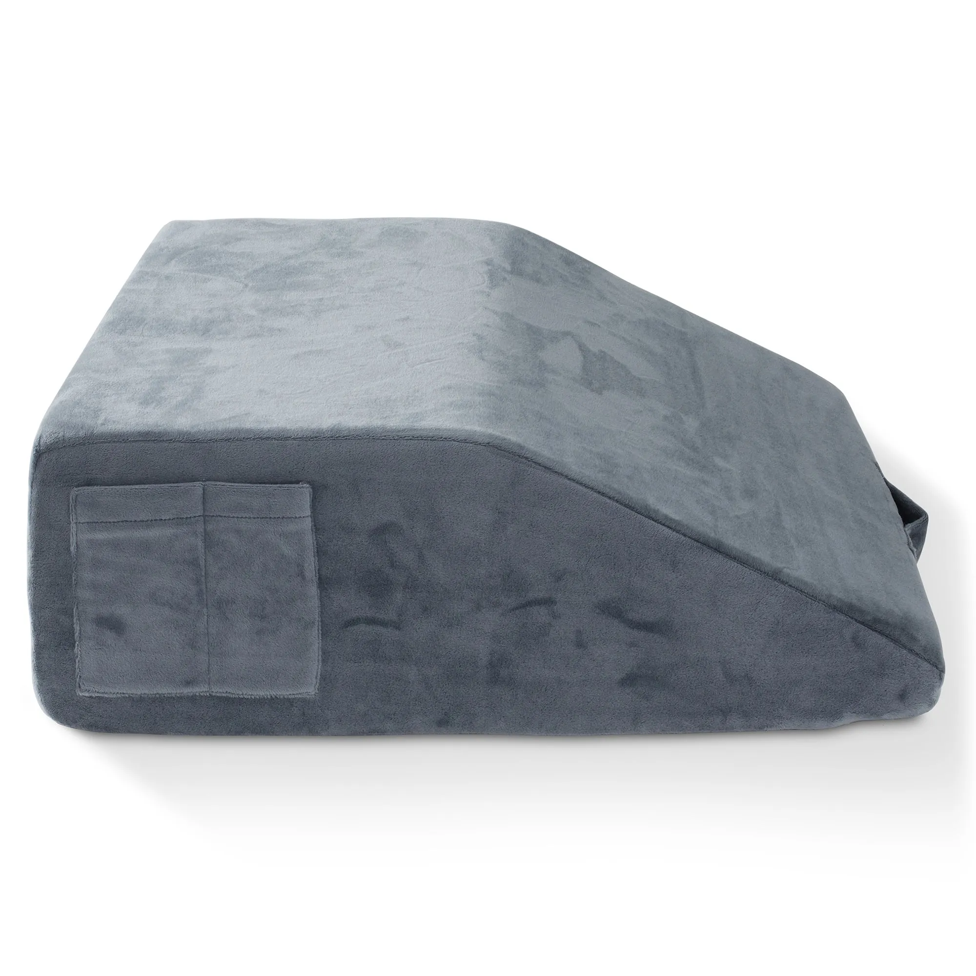 Bed Wedge Pillow for Sleeping - Memory Foam Back Support Pillow, Gray