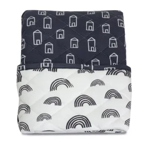 Bubba Blue Nordic Cot Quilt Charcoal/White