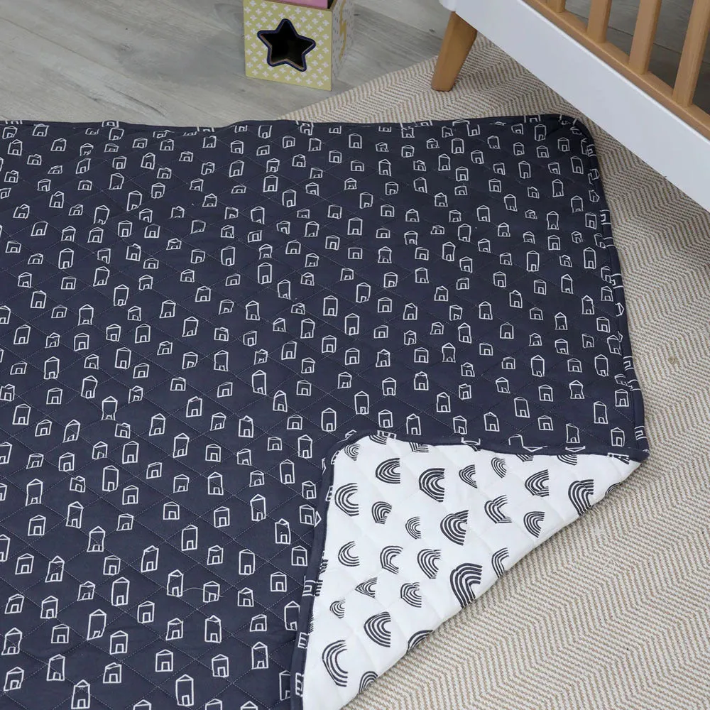 Bubba Blue Nordic Cot Quilt Charcoal/White