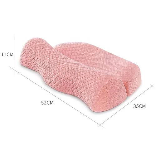 CALANDIS® Sleeping Pillow Memory Foam Pillow for Back Stomach Or Sleeper Mom Dad Gifts Pink | 1 Cervical Pillow