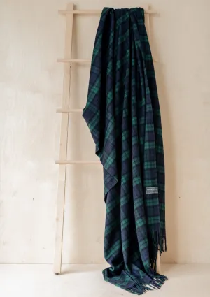 Cashmere Blanket in Black Watch Tartan