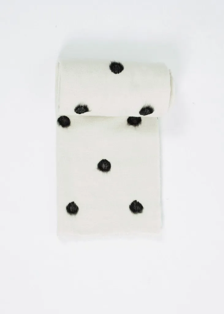 Cashmere Dot Shawl in Black/White