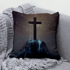 Cross On The Hill Christian Pillow - Christian Home Decor