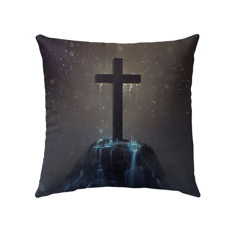 Cross On The Hill Christian Pillow - Christian Home Decor