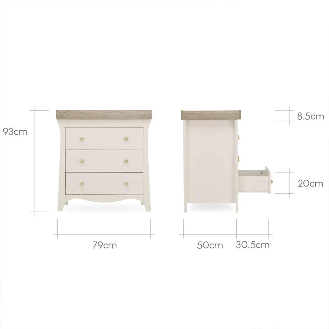 CuddleCo Clara 3-Drawer Dresser   Changer - Cashmere