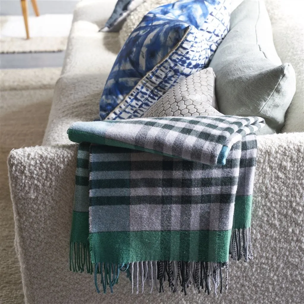 Designers Guild Bankura Emerald Throw