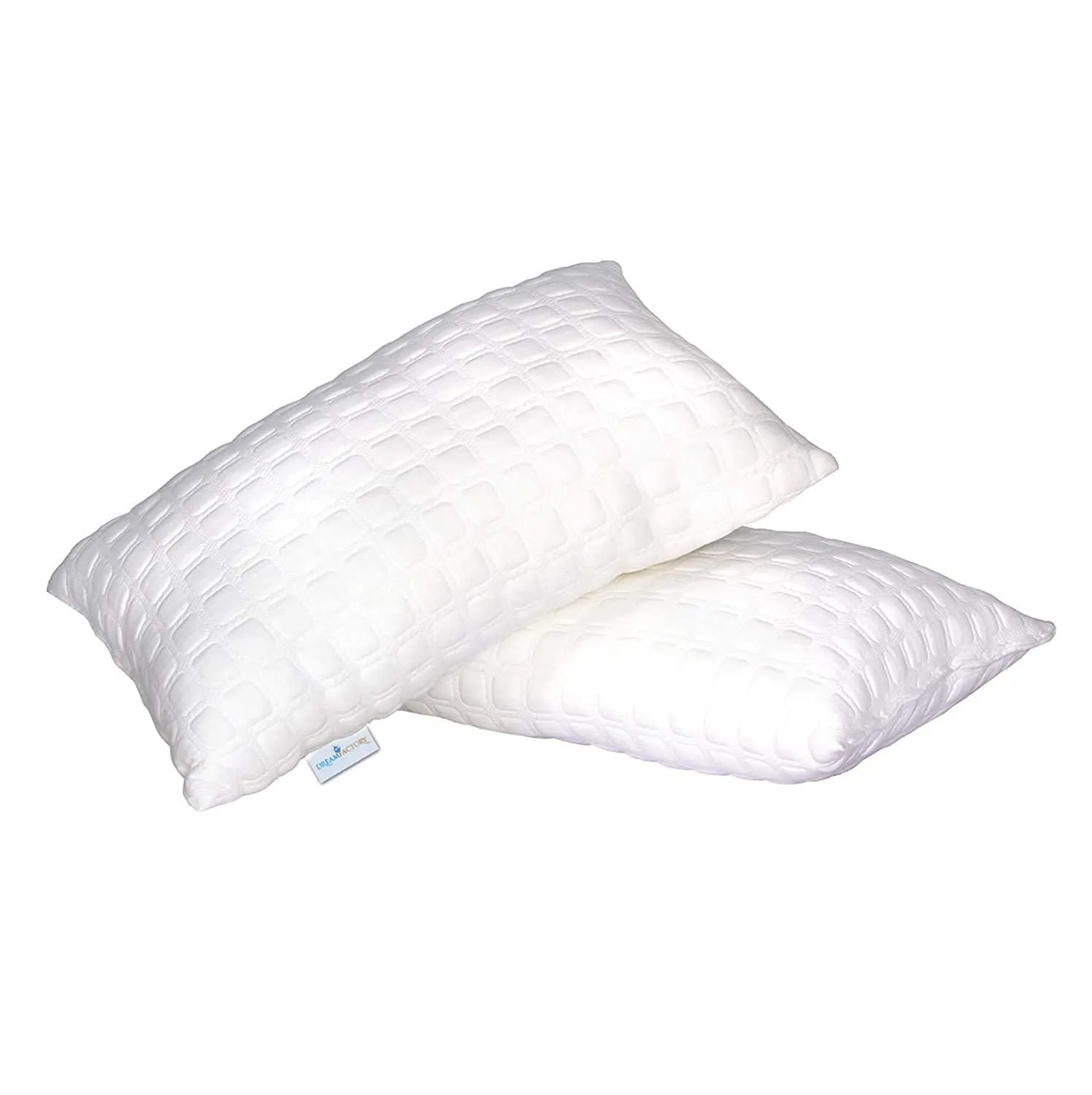 Dreamfactory Knitted Fabric Fiber Pillow (27 x 17", White) -Set of 2