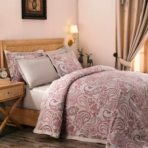 Exotic Heritage Modern Paisely Printed 100% Cotton Super Soft Red Duvet Cover with Pillow Case