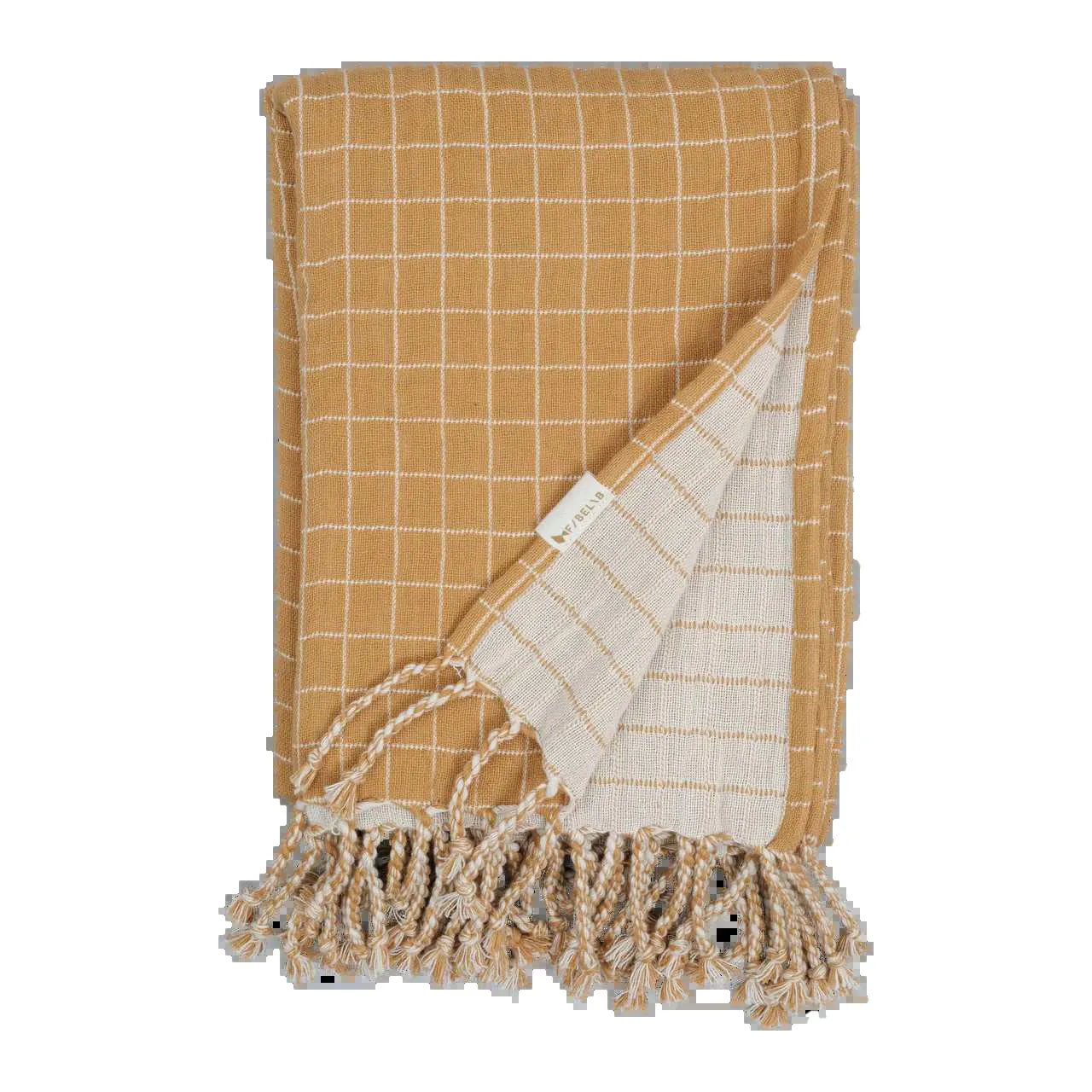 Fabelab Baby Blanket Grid - Ochre