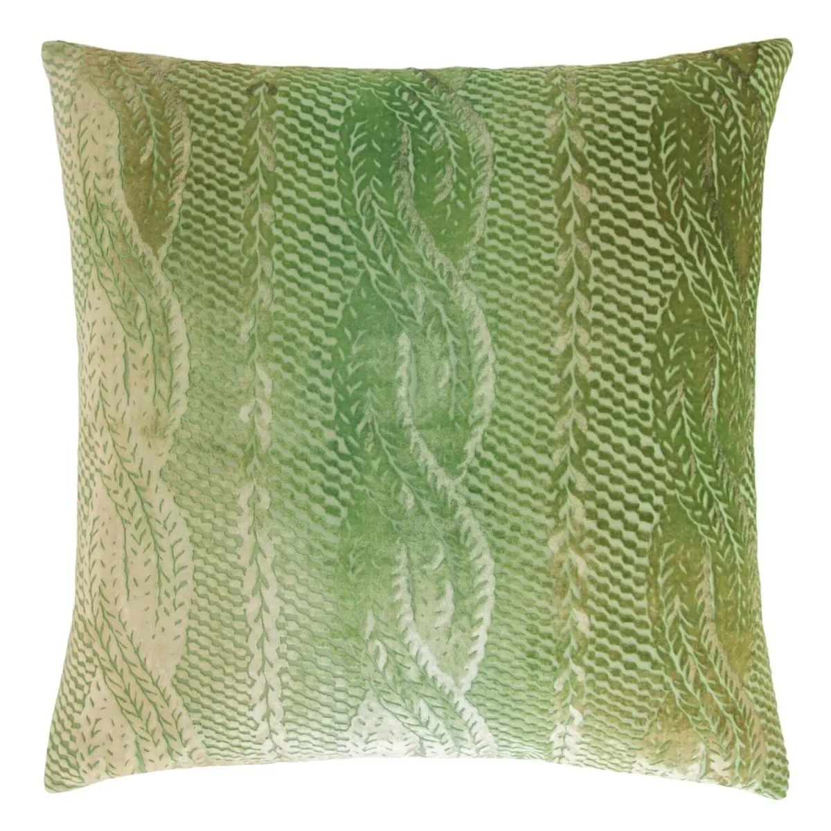 Grass Cable Knit Velvet Pillows by Kevin O'Brien Studio