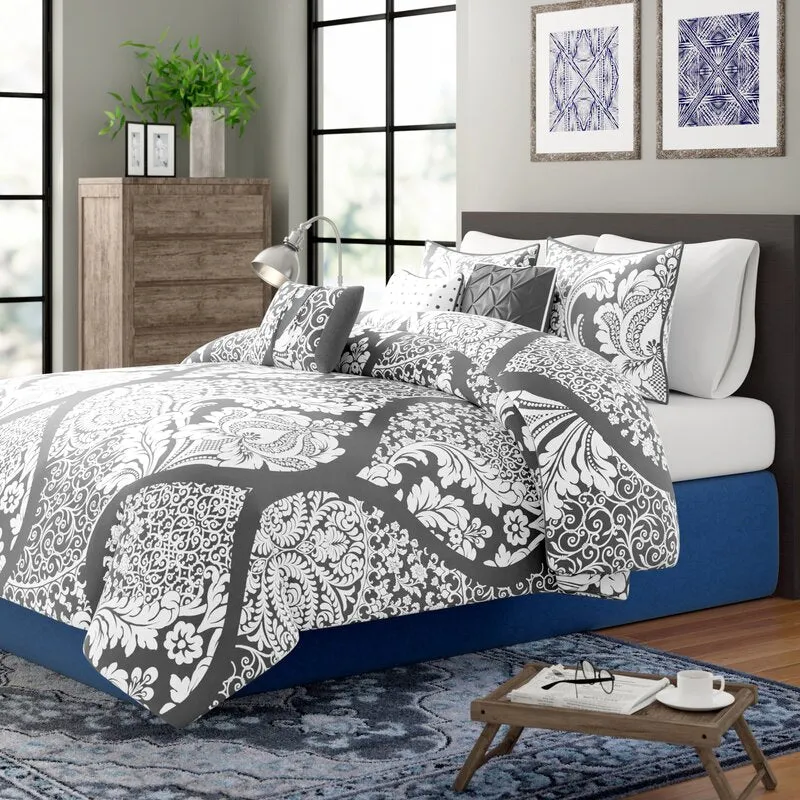 Guacai Traditional Standard Cotton Reversible 7 Piece Comforter Set