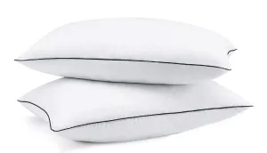 Habitat Bed Callista Pillows for Sleeping 2 Pack Standard Size 16 x 24 Inches, Hypoallergenic Pillow for Side and Back Sleeper, Soft Hotel Pillows Set of 2, Microfiber Pillow-White