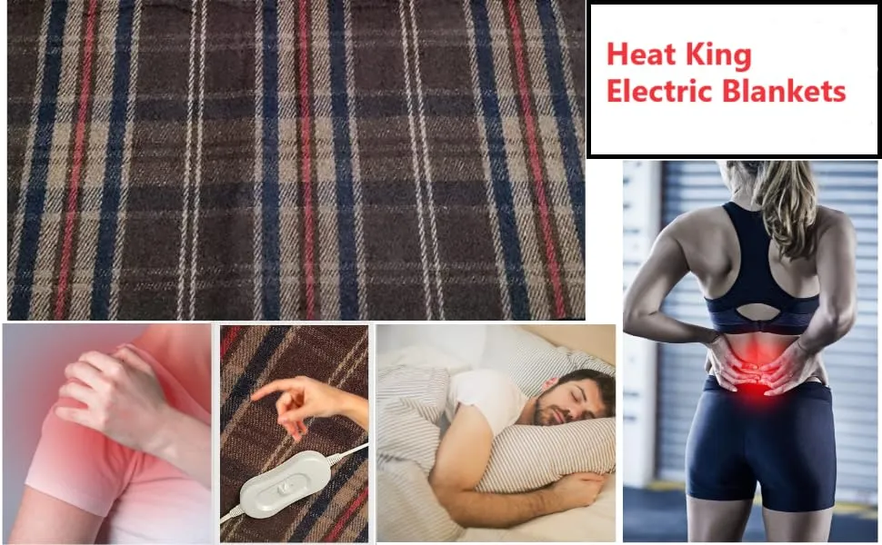 Heat King Electric Blanket for Double Bed with 4 Heat Settings-Shock Proof - Very Useful for Arthritics/Old Age Pains.-Double Bed Size(5 feet x 5 feet)-Ideal for 2 People-2 Year Warranty.