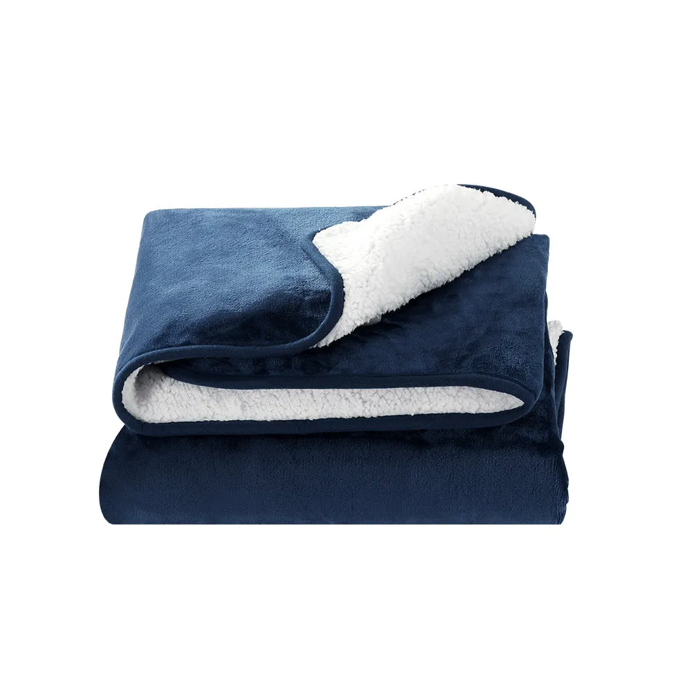 Heated Washable Flannel Sherpa Electric Throw - Giselle