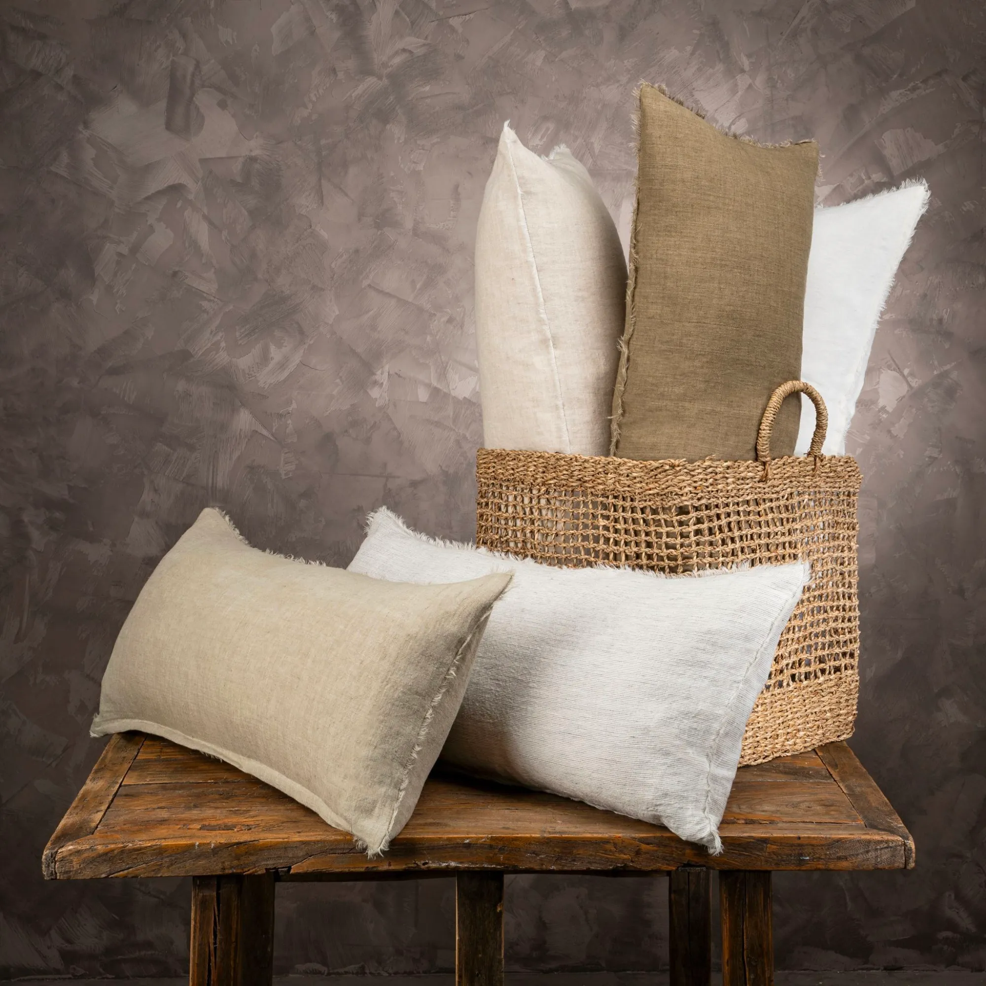 Layna Linen Pillow - Mink