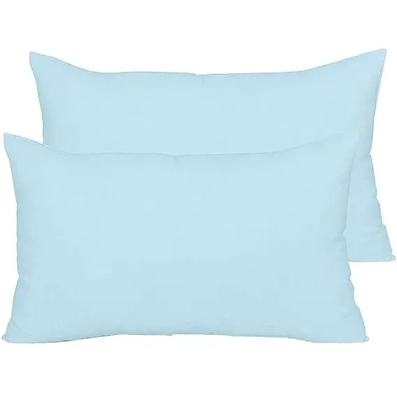 linenaffairs Microfiber Filled Pillow Set of 2 for Sleeping | Durable and Ultra Soft Pillow| Takiya set of 2| Light Blue Solid | 16 x 24 Inch