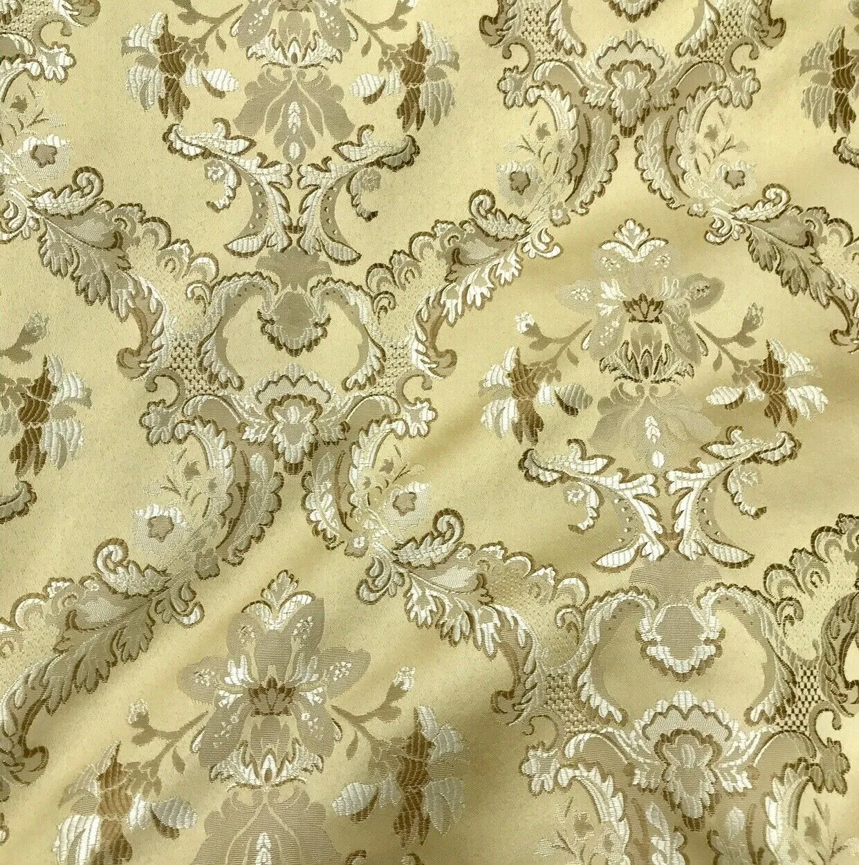 NEW 110” Wide- SALE! Prince Lucas Designer Brocade Jacquard Fabric- Mustard Yellow Gold- Medallion