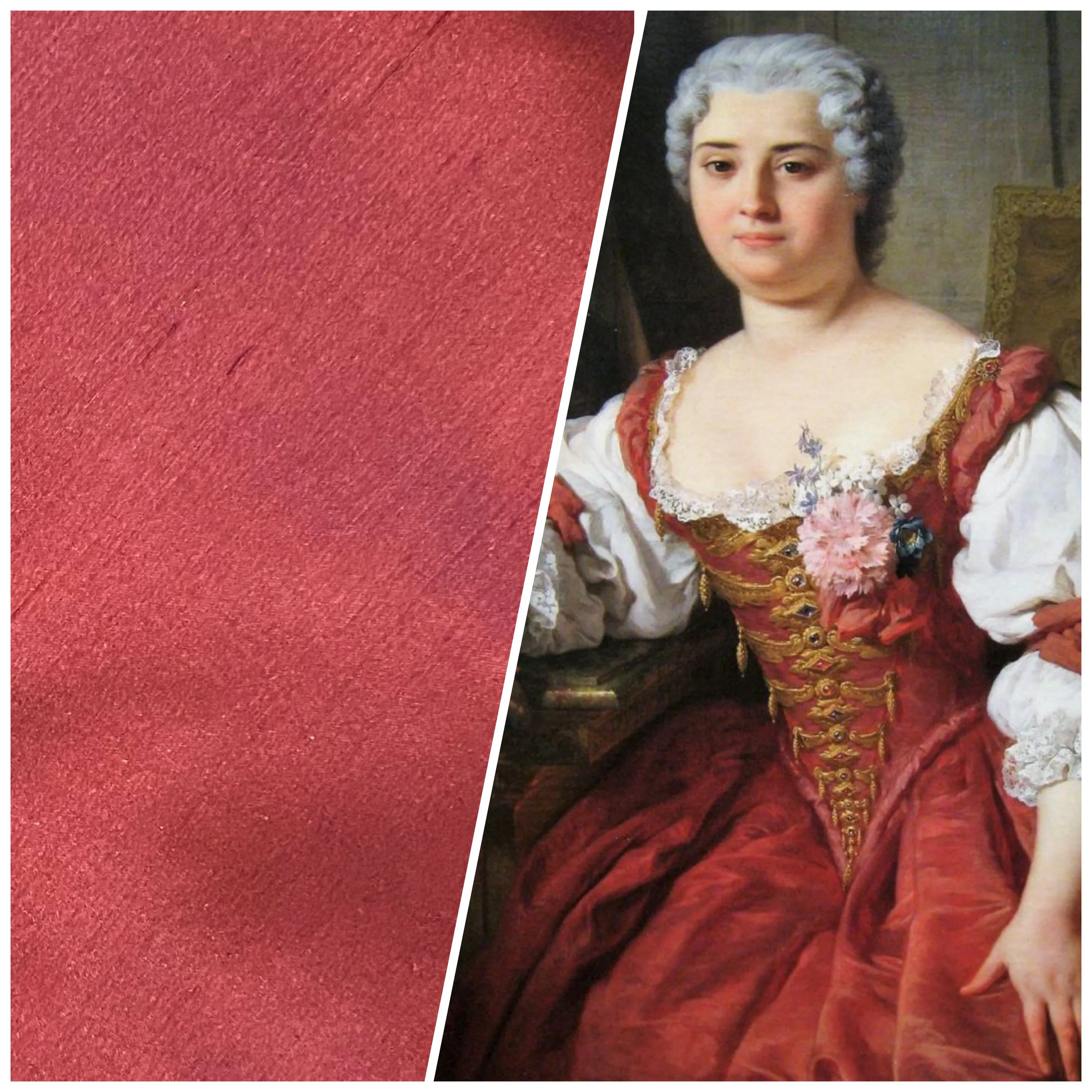 NEW Duchess Mable 100% Silk Dupioni - Solid Muted Red Fabric SS_9