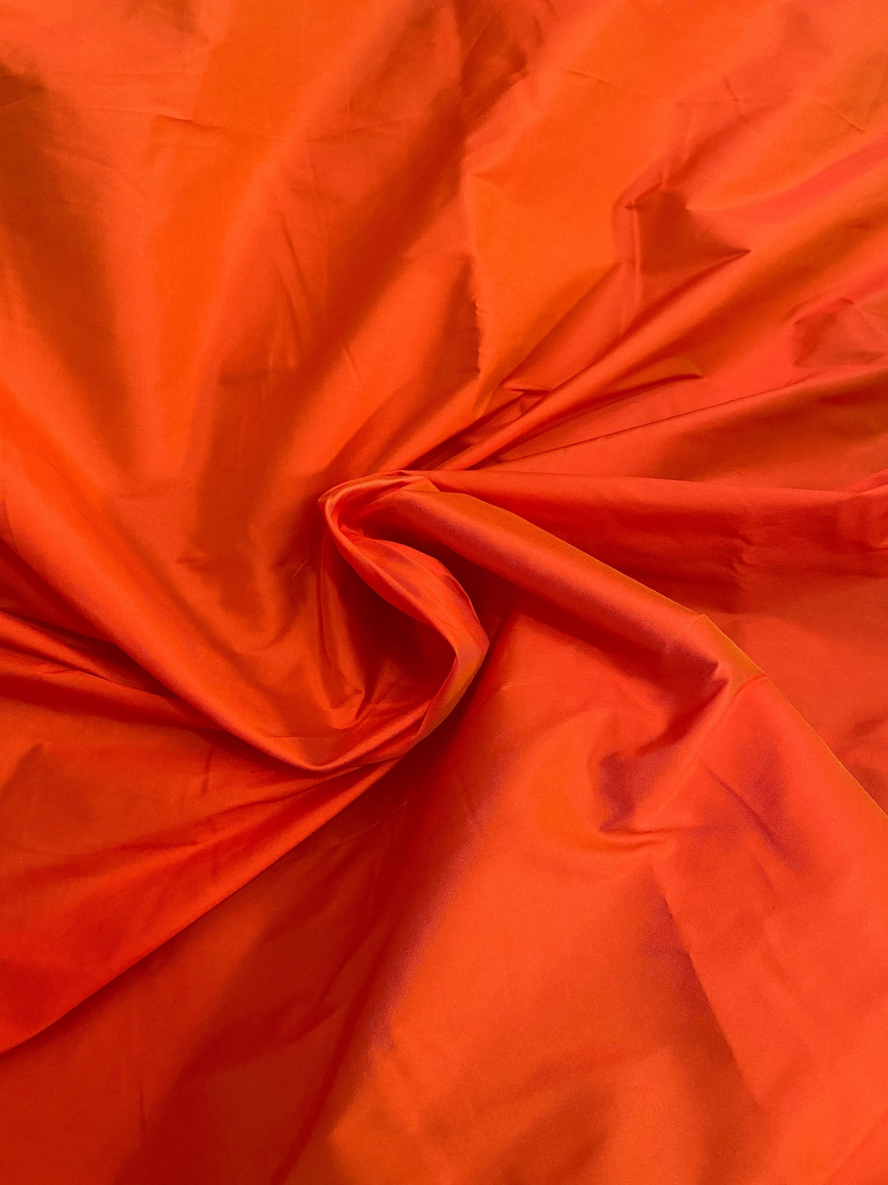 NEW Lady Augustina - Natural Fiber “Faux Silk Taffeta” in Electric Red with Yellow Iridescence - Viscose Fabric