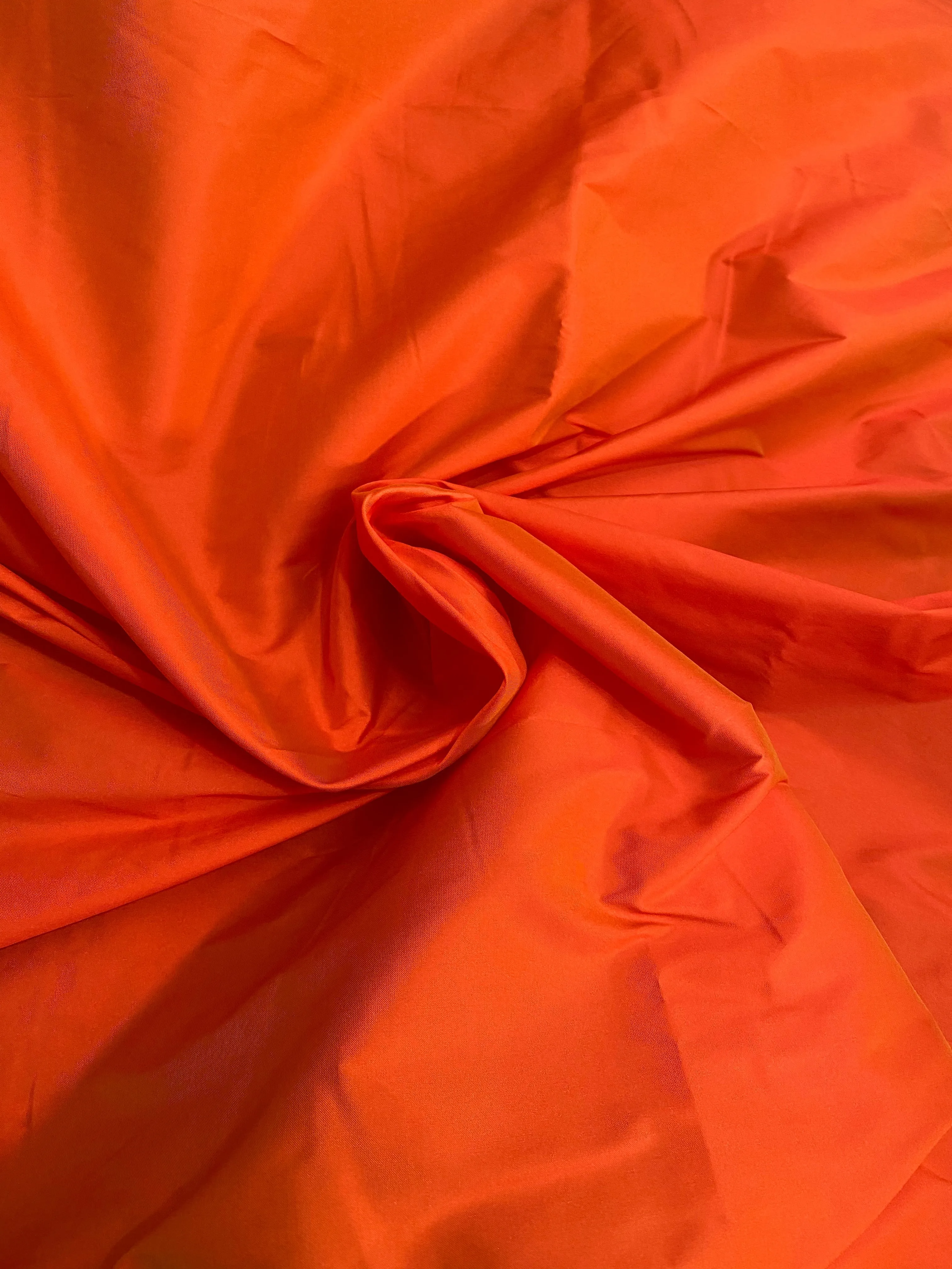 NEW Lady Augustina - Natural Fiber “Faux Silk Taffeta” in Electric Red with Yellow Iridescence - Viscose Fabric