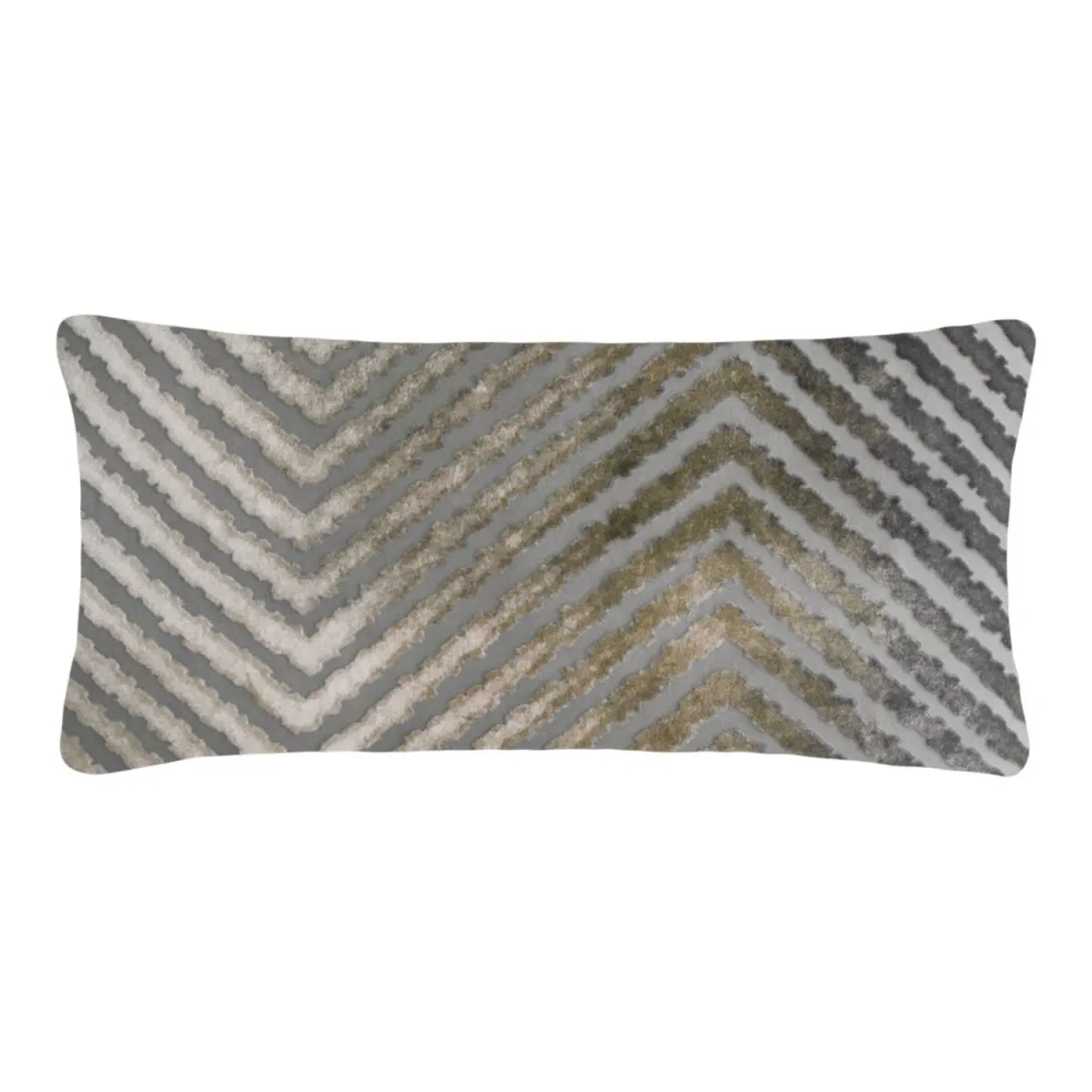 Nickel Chevron Velvet Pillows by Kevin O'Brien Studio