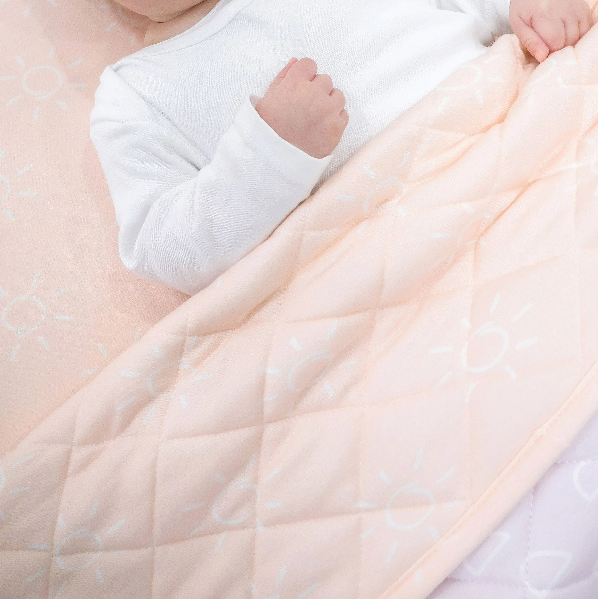 Nordic Reversible Cot Quilt/Playmat Peach/Lilac