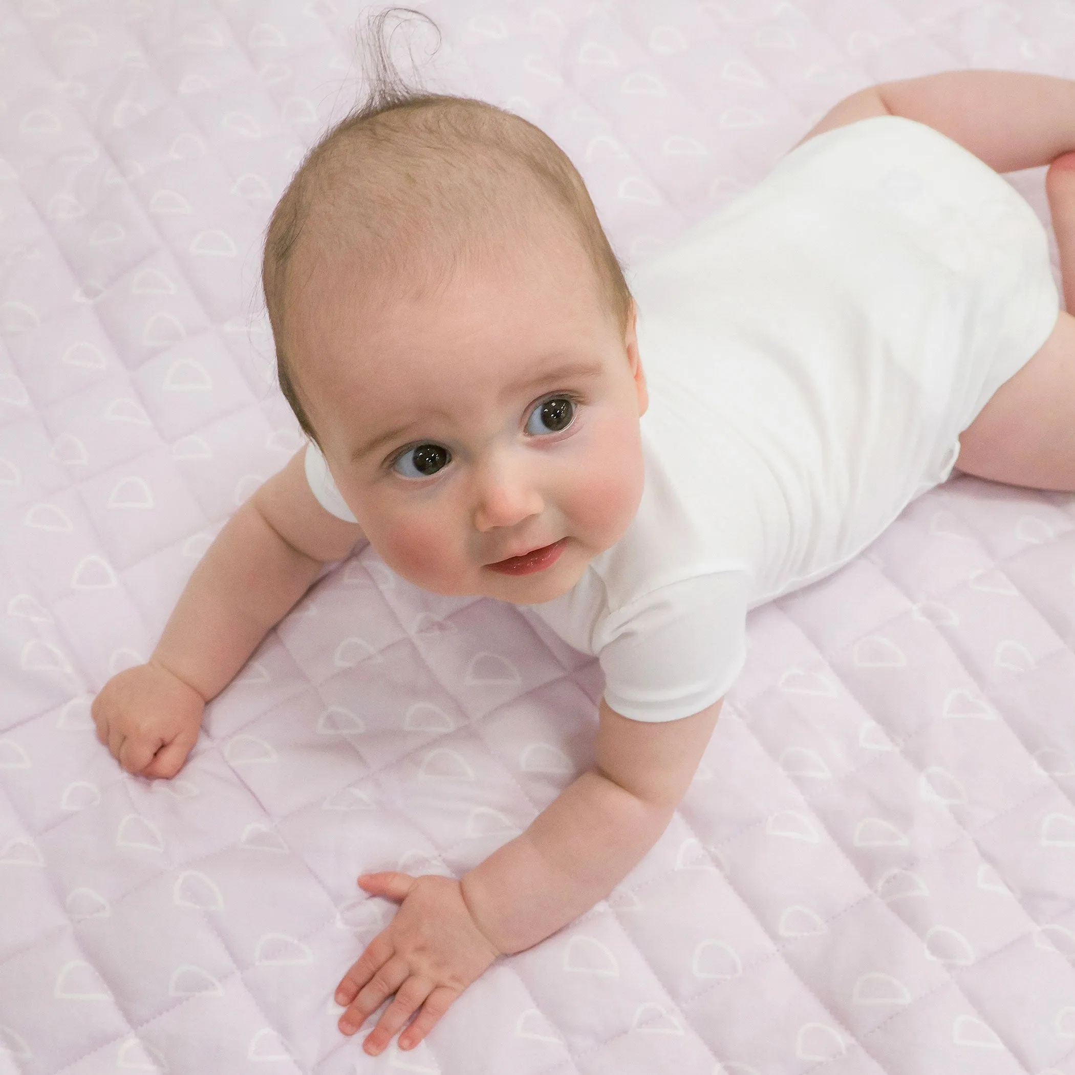 Nordic Reversible Cot Quilt/Playmat Peach/Lilac