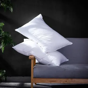 Om Sundaraaya Cotton White 30% Goose Down 70% Feather Pillow 2 Piece Size 20" X 36" (King)