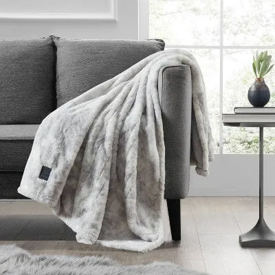 Open Box - Brookstone Heated Coziest Throw Gray Marble