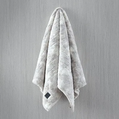 Open Box - Brookstone Heated Coziest Throw Gray Marble