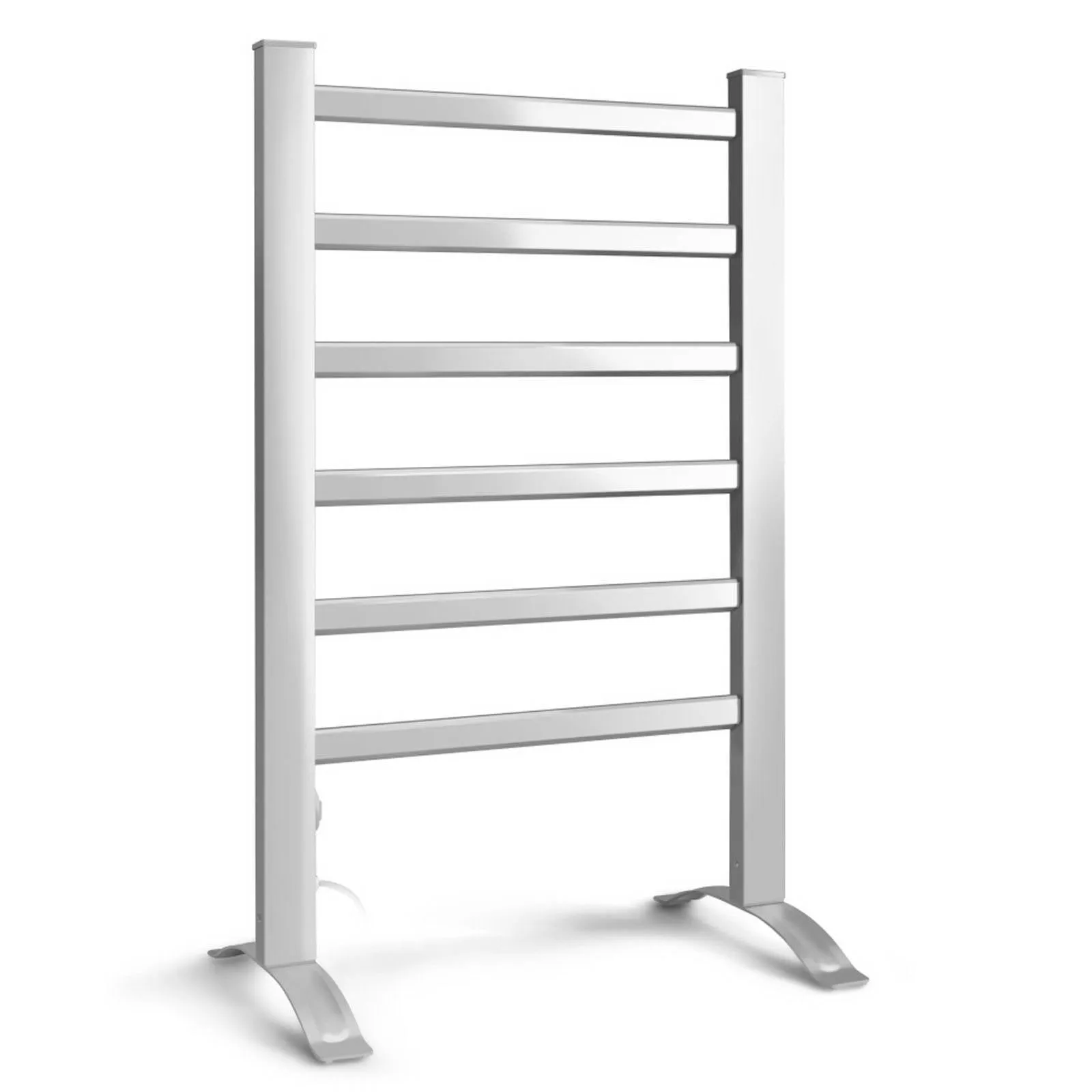 Portable Electric Heated Towel Rail Ladder Warmer 6 Bars Bathroom Free Standing