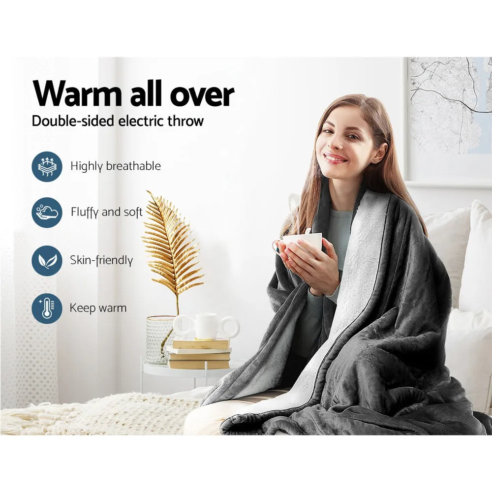 Premium Heated Electric Throw Rug with LED Control - Giselle Bedding