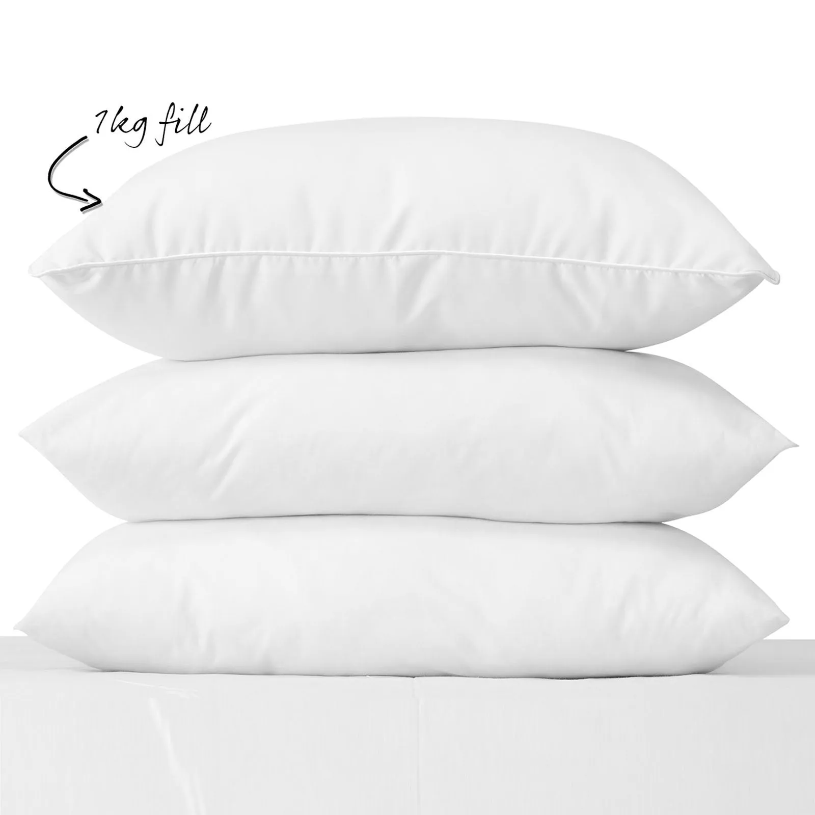 Royal Comfort Goose Down Feather Pillows 1000GSM 100% Cotton Cover - Twin Pack 50 x 75 cm White