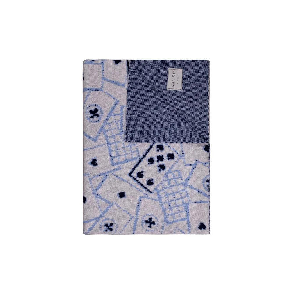 Sapphire Card Games Cashmere Blankets by Saved NY