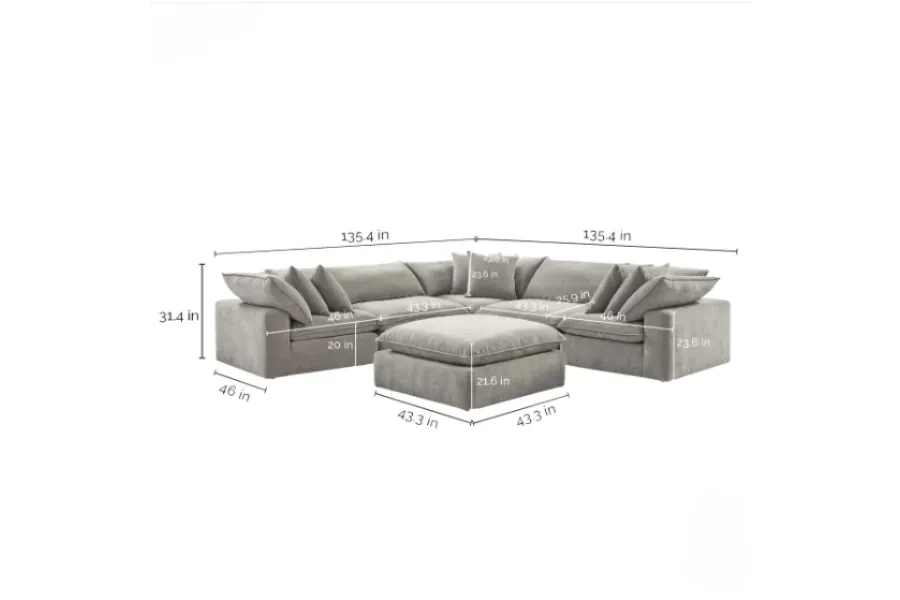 Sereen 4-piece Fabric Modular Sectional Floor Model 188757