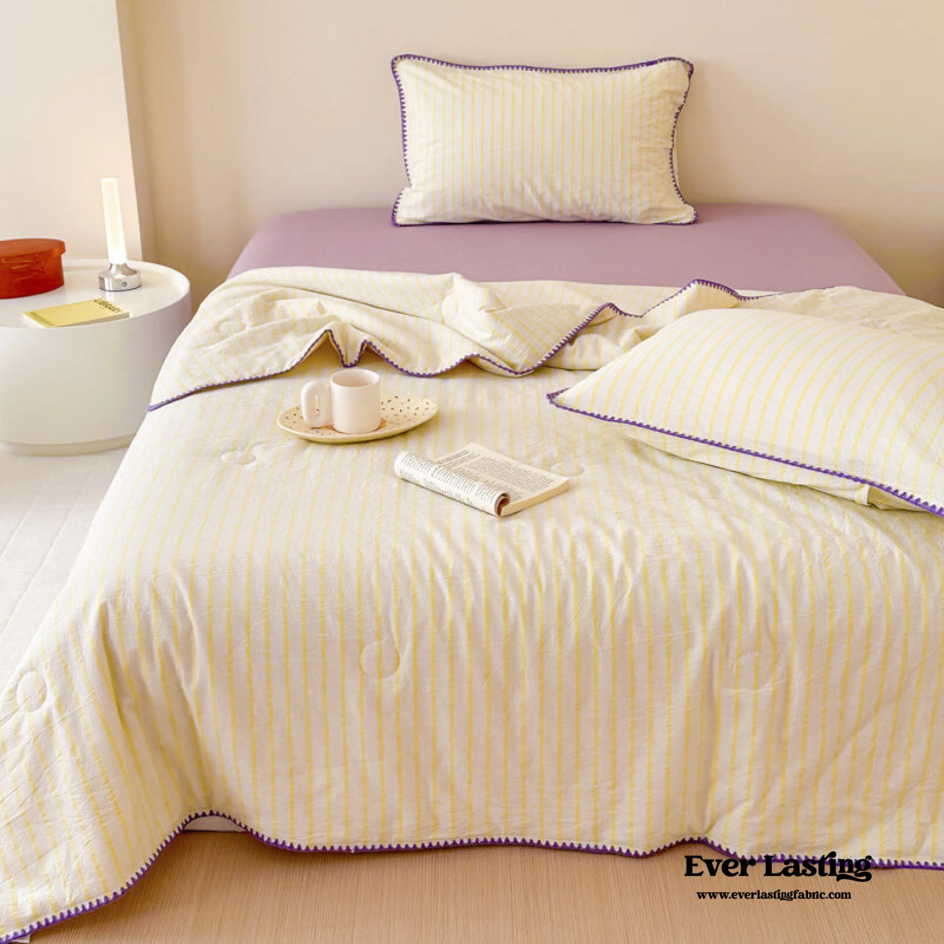 Striped Breathable Blanket Set / Blue